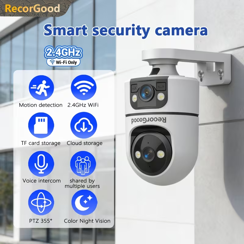 Dual-Lens PTZ WiFi Security Camera