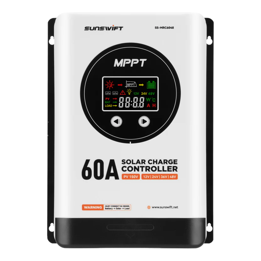MPPT Solar Charge Controller 12V/24V/36V/48V 60A Max 150V Input, Multi-Functional Solar Controller